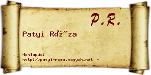 Patyi Róza névjegykártya